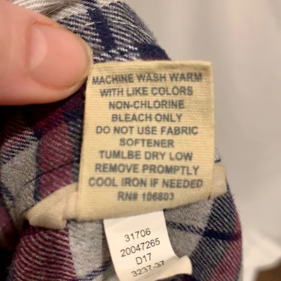 Duluth Flannel Shirt Navy and Maroon/Purple Plaid - Picture 7 of 10